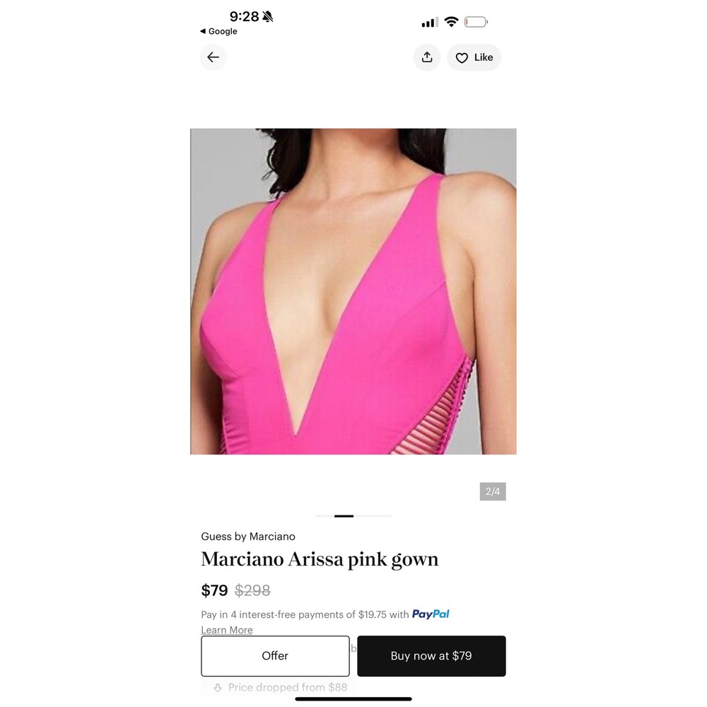 Marciano Arissa Pink V-Neck Caged Back Gown Size 8 - Picture 4 of 7